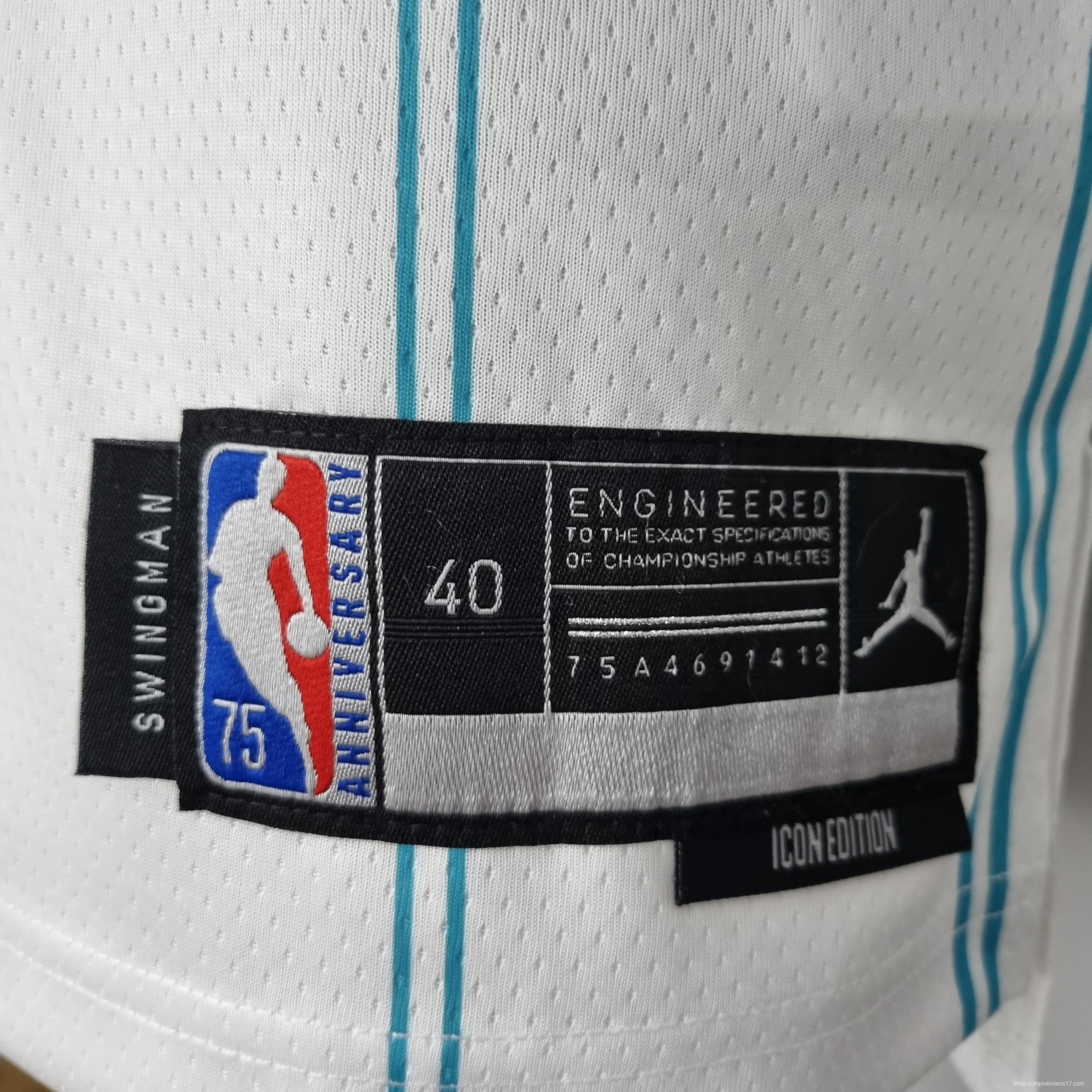 75th Anniversary Oubre #12 Charlotte Hornets White NBA Jersey