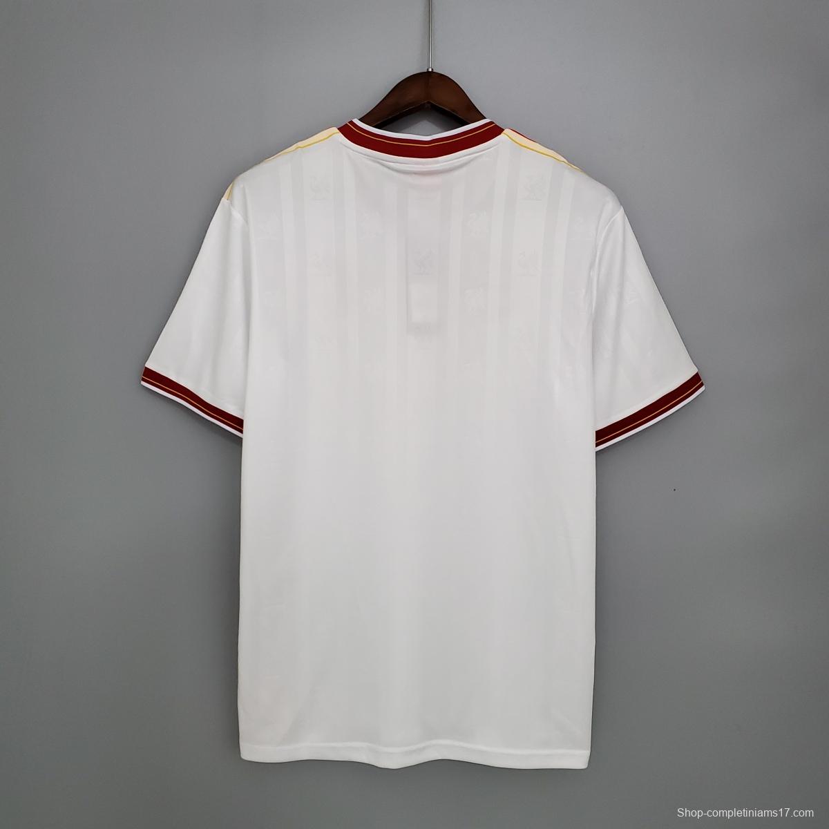 Retro 85/86 Liverpool away white Soccer Jersey