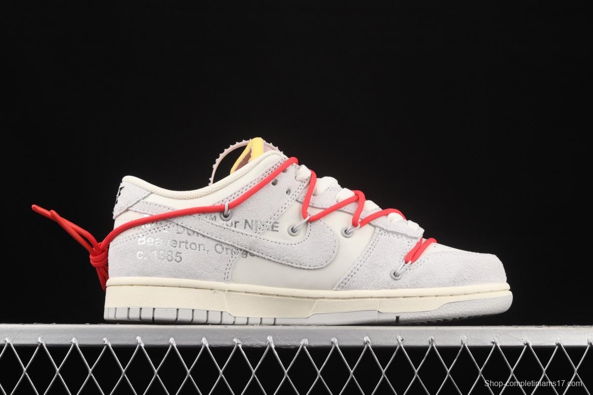 OFF-White x NIKE DUNK Low 12 of 50 OW suede SB buckle rebound fashion casual board shoes DJ0950-118