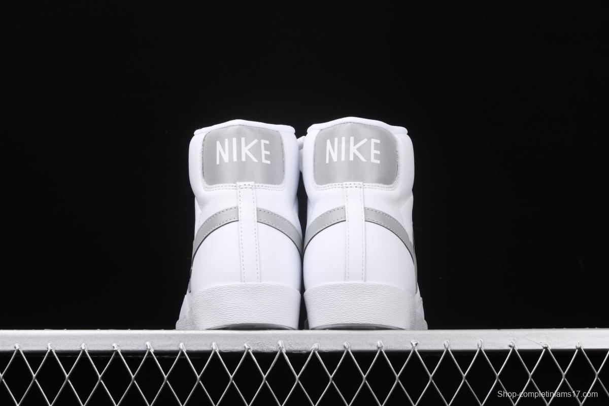 NIKE Blazer Retro Trail Blazers 3M reflective all-white high-top casual board shoes 845054-106