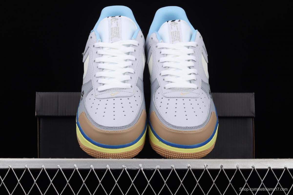 Nike Air Force 1 Premium ShAdidasow grey side Logo 3M reflective low upper shoes CV3039-102