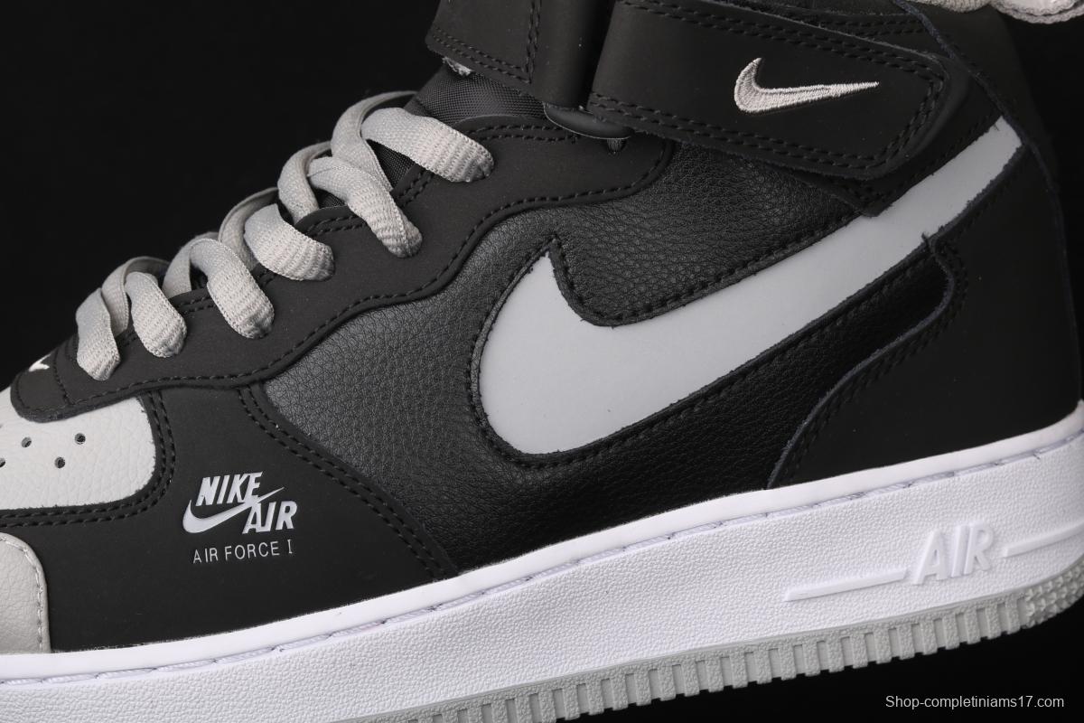 NIKE Air Force 1 Lv8 ShAdidasow Grey Shadow Grey side Logo3M reflective board shoes BQ6819-008