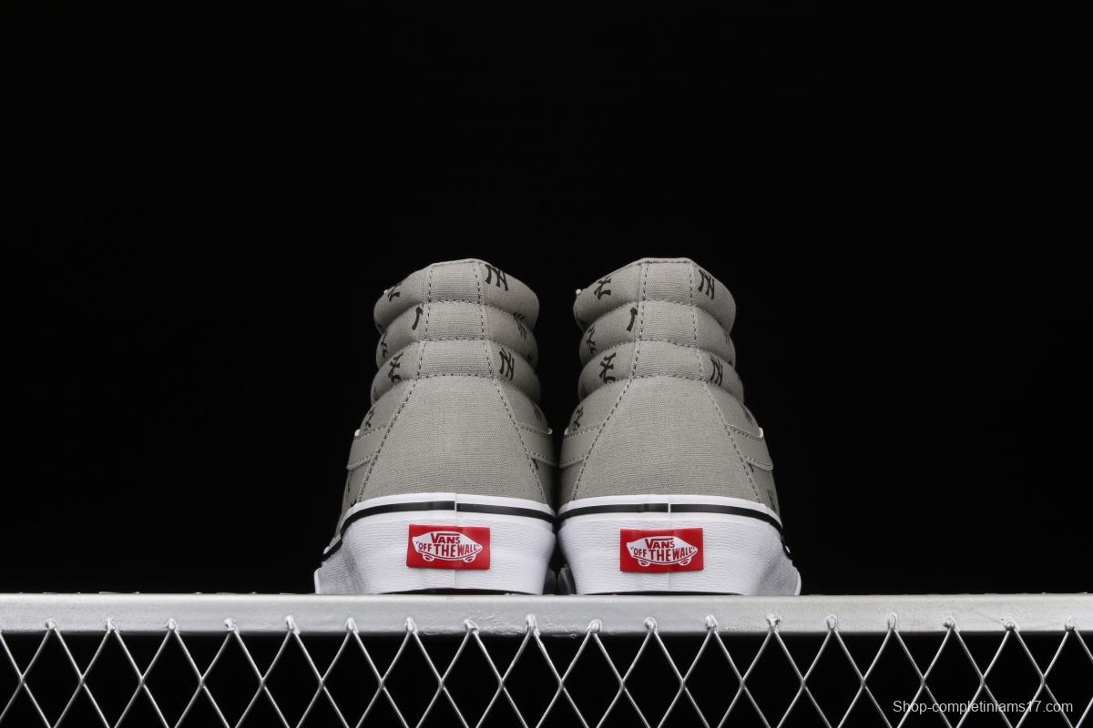 Vans Sk8-Hi Vlt Lx YaNIKEes Yankees co-branded high-top casual canvas shoes VN0A4CS5W43