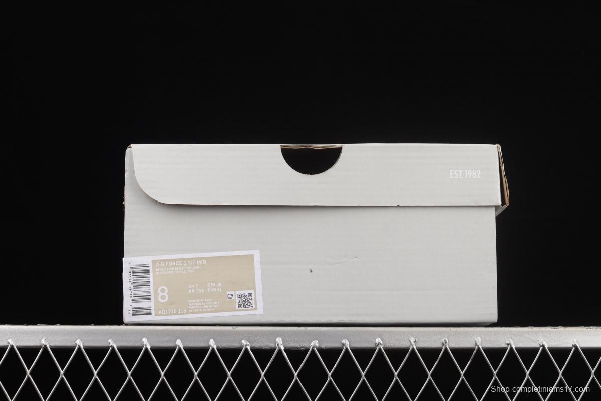 NIKE Air Force 11607 Mid 3M reflective medium side leisure sports board shoes AQ1218-118,