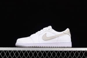 Air Jordan 1 Low OG white-gray low-top basketball shoes CZ0858-100