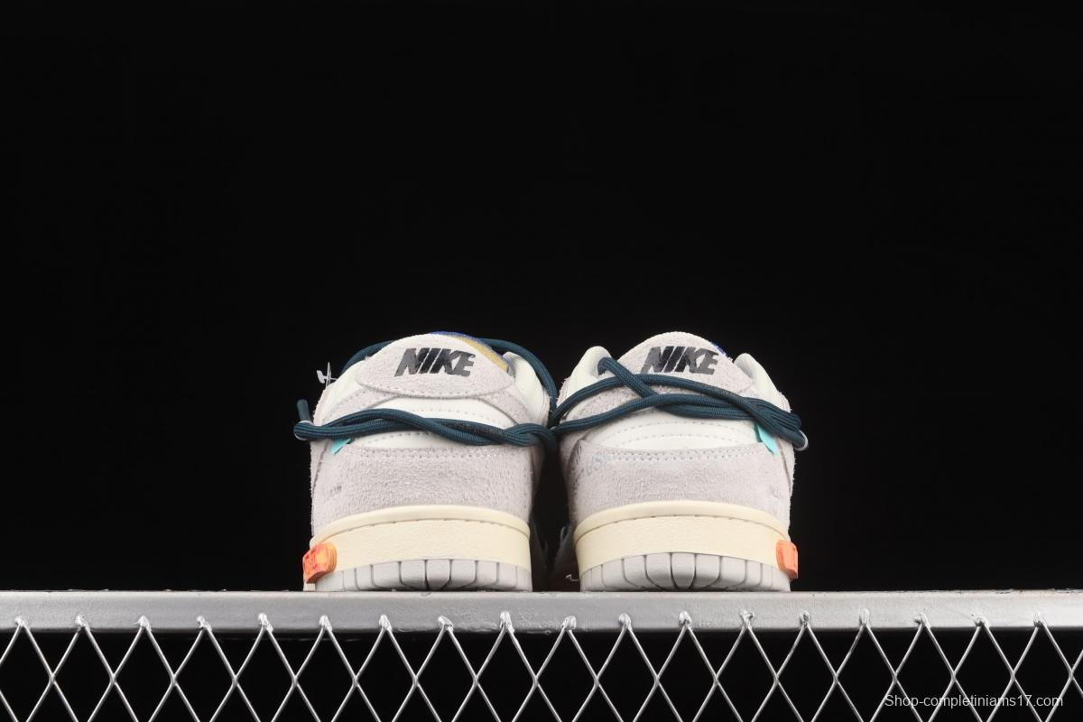 OFF-White x NIKE DUNK Low 12 of 50 OW suede SB buckle rebound fashion casual board shoes DJ0950-111,