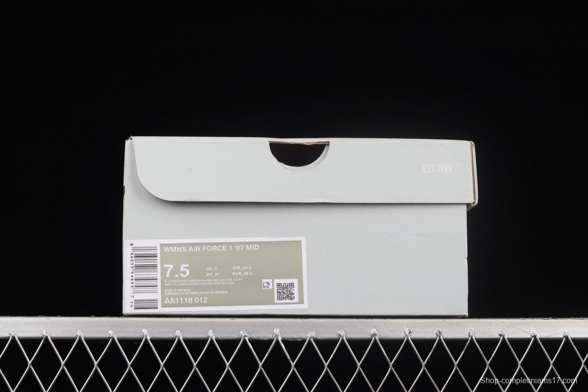 NIKE Air Force 1x 07 Mid 3M reflective Air Force casual board shoes AA1118-012