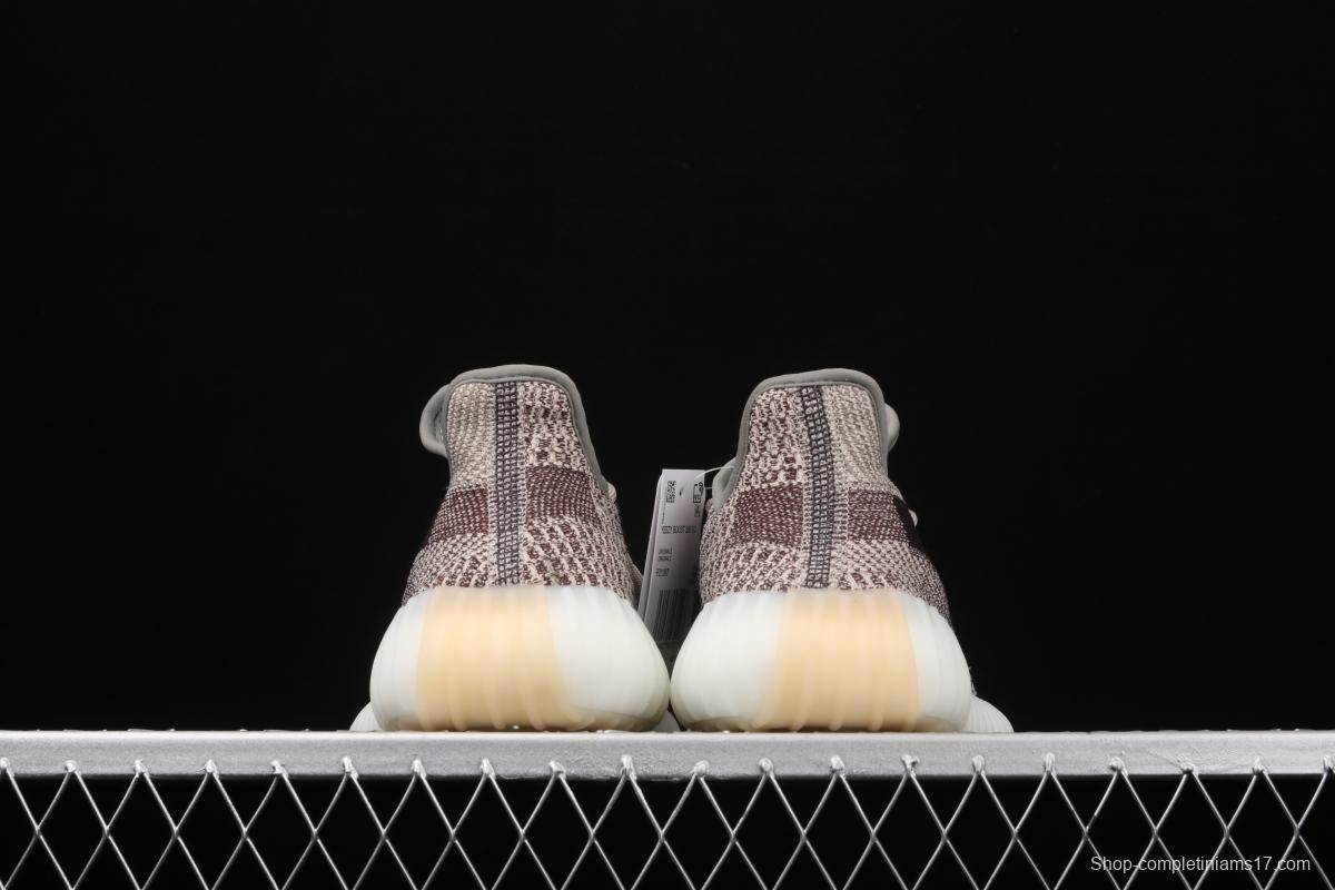 Adidas Yeezy Boost 350V2 Cinder FZ1267 Darth Coconut 350 second generation hollowed-out side coal ash permeable taillights