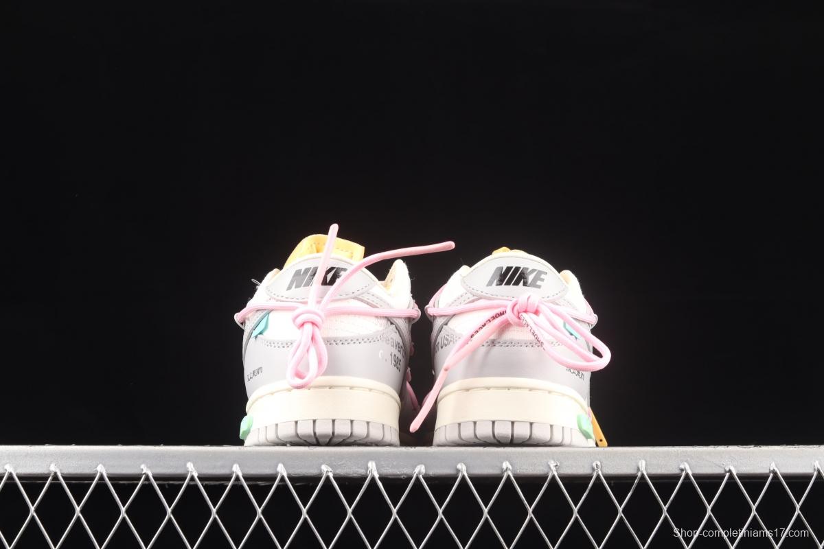 OFF-White x NIKE DUNK Low OW gray SB buckle rebound fashion casual board shoes DM1602-109