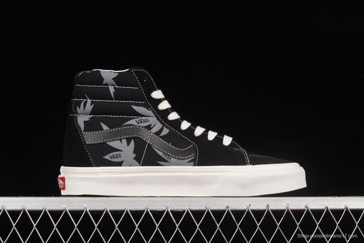 Vans Sk8-Hi Anaheim checkerboard maple leaf print high-top casual shoes VN000D5IB8C