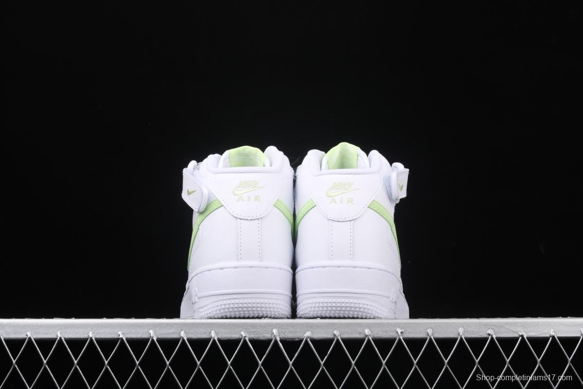 NIKE Air Force 1x07 Mid white powder 3M reflective casual board shoes 366731-910