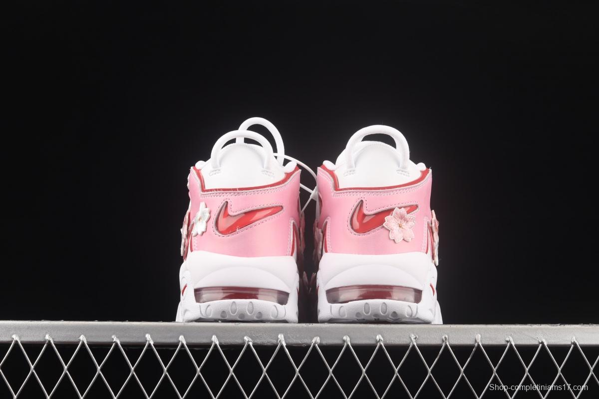 NIKE Air More Uptempo 96 QS Pippen original series cherry blossom embroidery classic high street leisure sports basketball shoes DJ5988-100