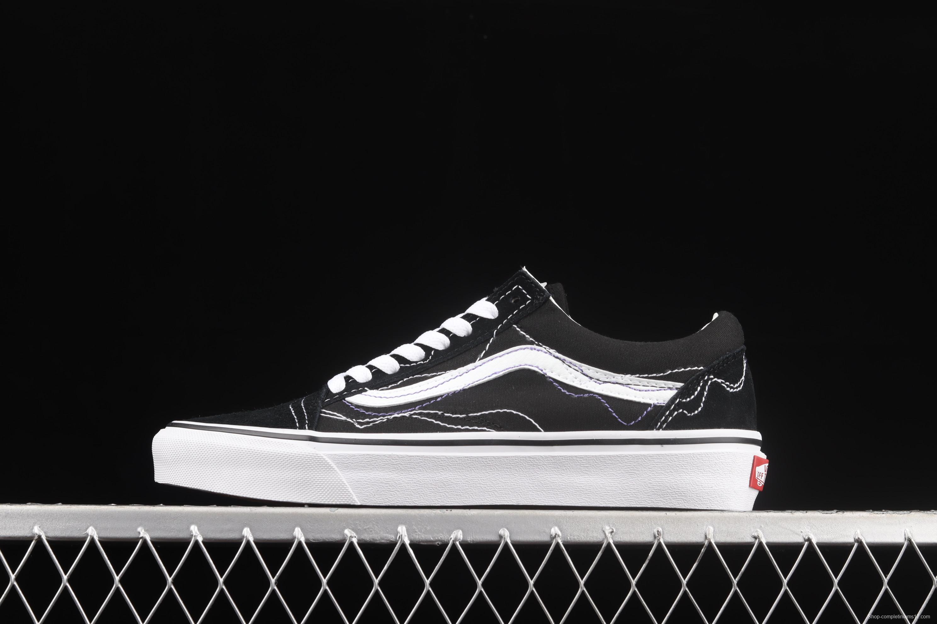 Vans Og Era Lx joint line design black classic low-top casual board shoes VN0A4P3XOSU