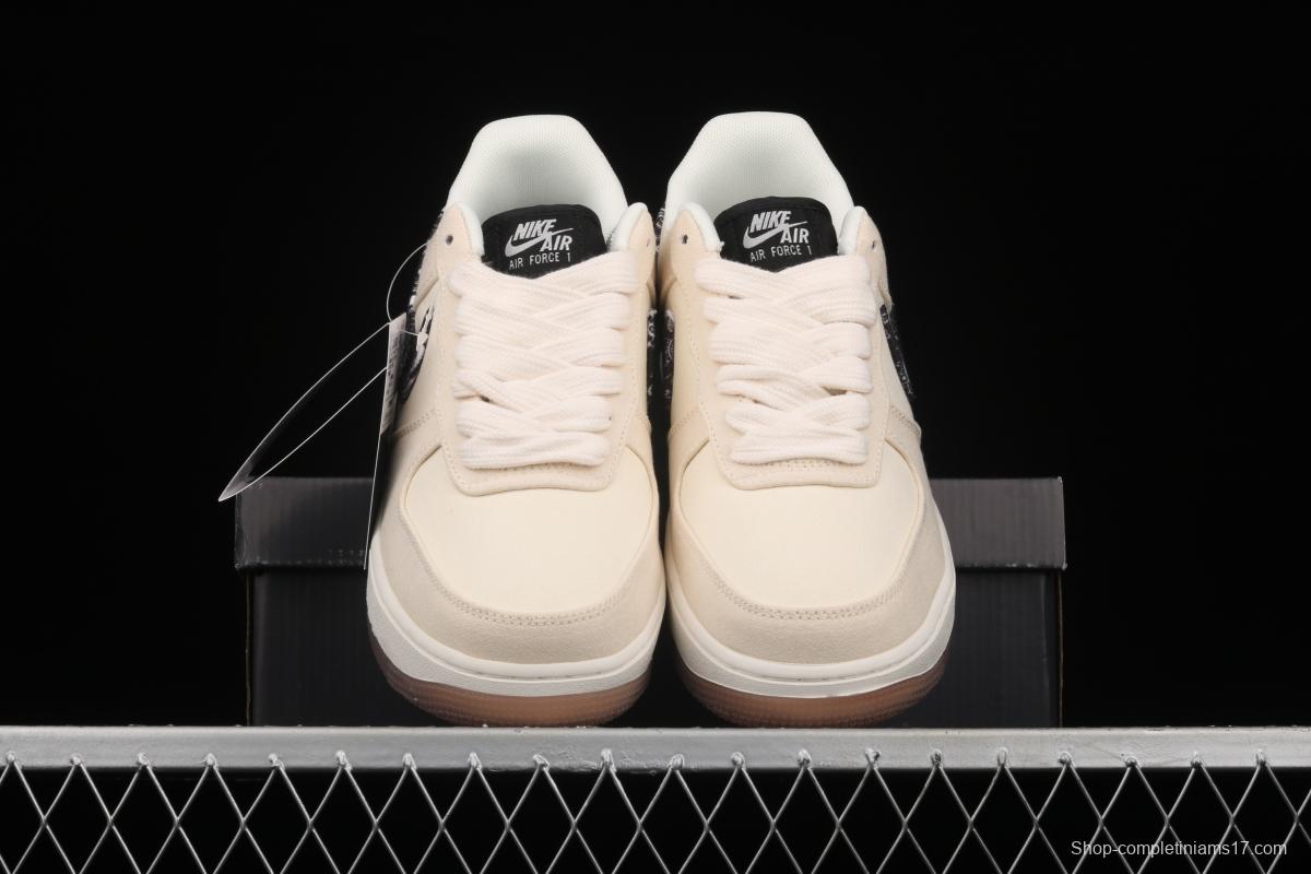 NIKE Air Force 1x07 canvas low-top casual board shoes DJ4631-200
