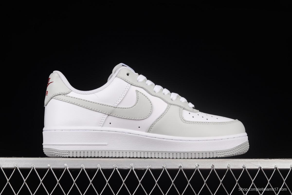 NIKE Air Force 1x07 Low gray-and-white color matching low-top casual board shoes AA6902-201