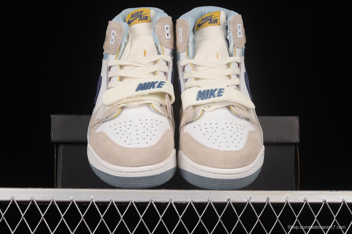 Air Jordan Legacy 312 White and Blue Color Matching Velcro Three-in-One Sneakers DQ5347-141