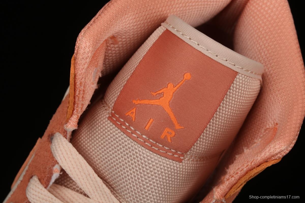 Air Jordan 1 Mid SE Zhongbang Orange Powder splicing Zhongbang Leisure Sports Board shoes DH4270-800