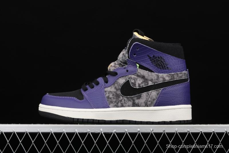 Air Jordan 1 Zoom Air CMFT BayouBoys Zion Black Purple DC2133-500