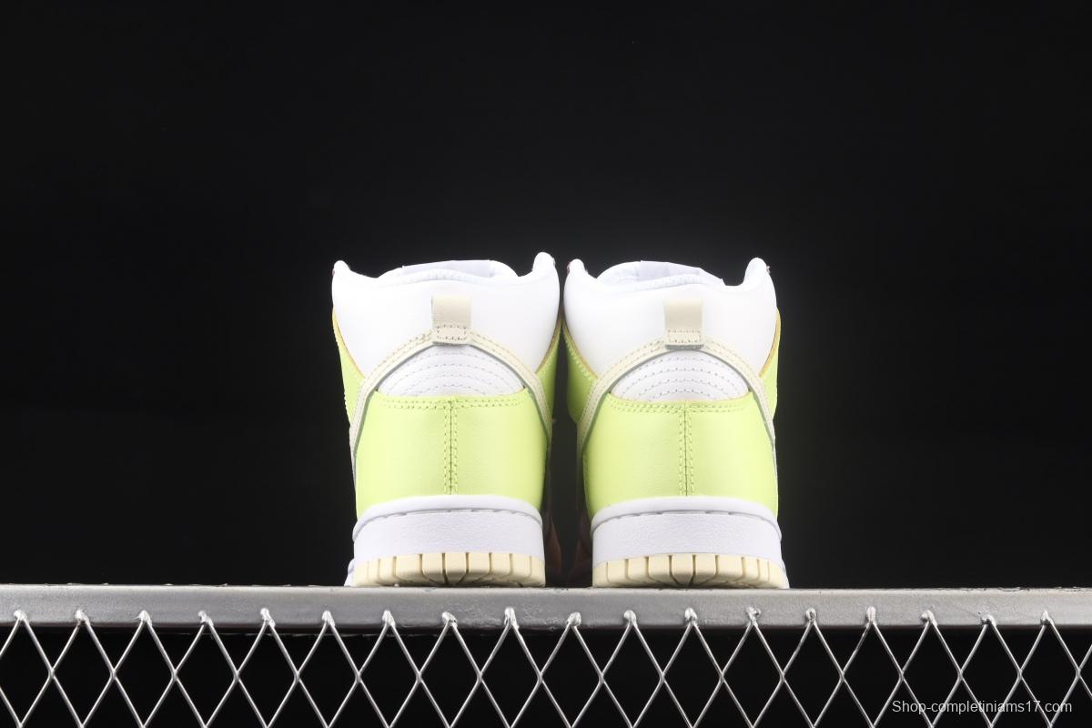 NIKE SB DUNK High Cashmere white pink yellow color splicing SB buckle rebound fashion leisure board shoes DD1869-108