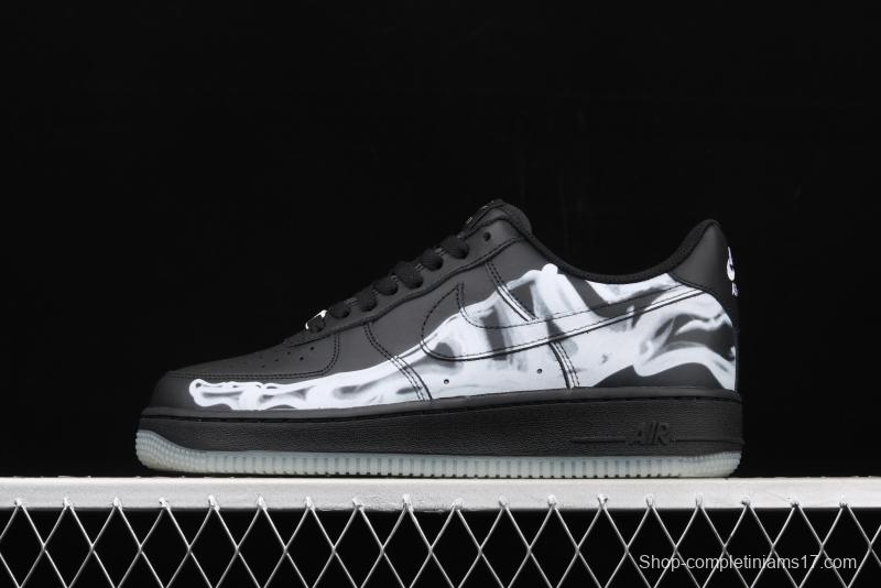 NIKE Air Force 1x 07 Skeleton QS Halloween luminous skeleton limited casual board shoes BQ7541-001