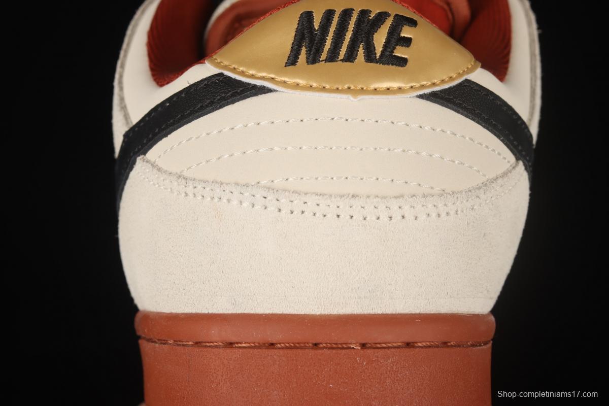 NIKE SB DUNK Low Pro Muslin small fortune cat rice white retro low-side leisure sports skateboard shoes BQ6817-100