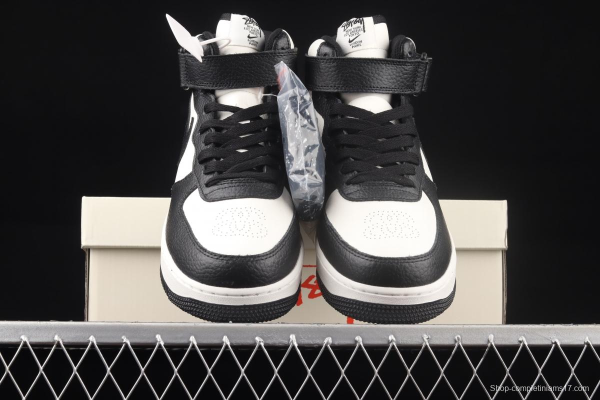 Stussy x NIKE Air Force 1o07 Mid co-branded China Bond casual board shoes DJ7840-002
