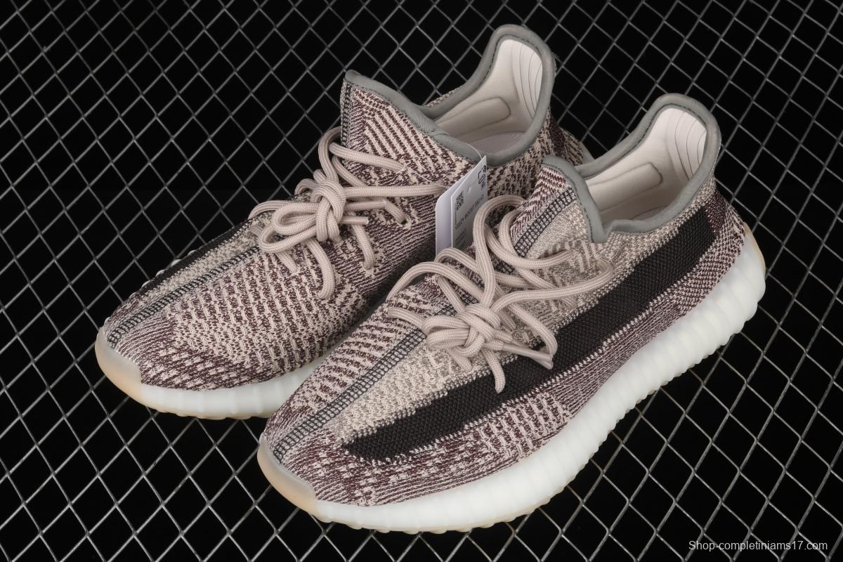 Adidas Yeezy Boost 350V2 Cinder FZ1267 Darth Coconut 350 second generation hollowed-out side coal ash permeable taillights