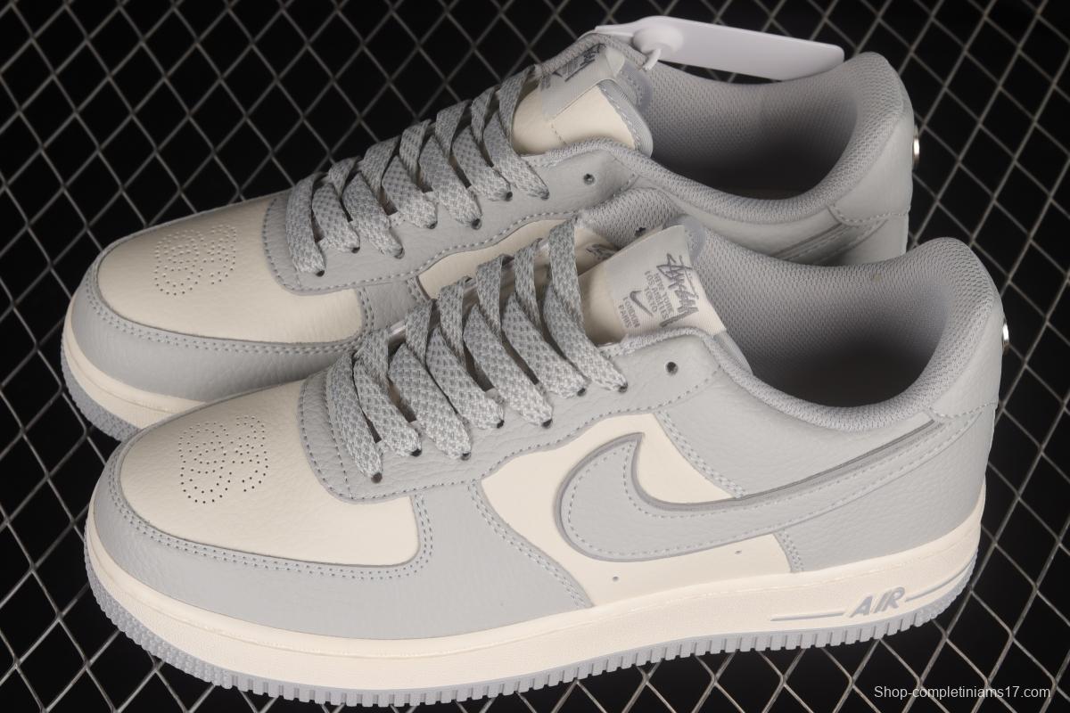 Stussy x NIKE Air Force 1 Low Stussy Co-branded White Gray White Reflective Starry Low Top Casual Sneakers ST2022-616