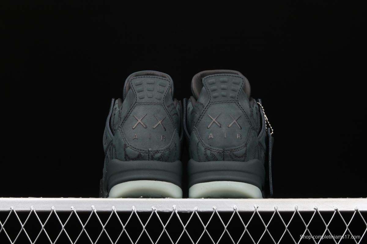 Kaws x Air Jordan 4 Black AJ4 black suede luminous limited edition 930155-001