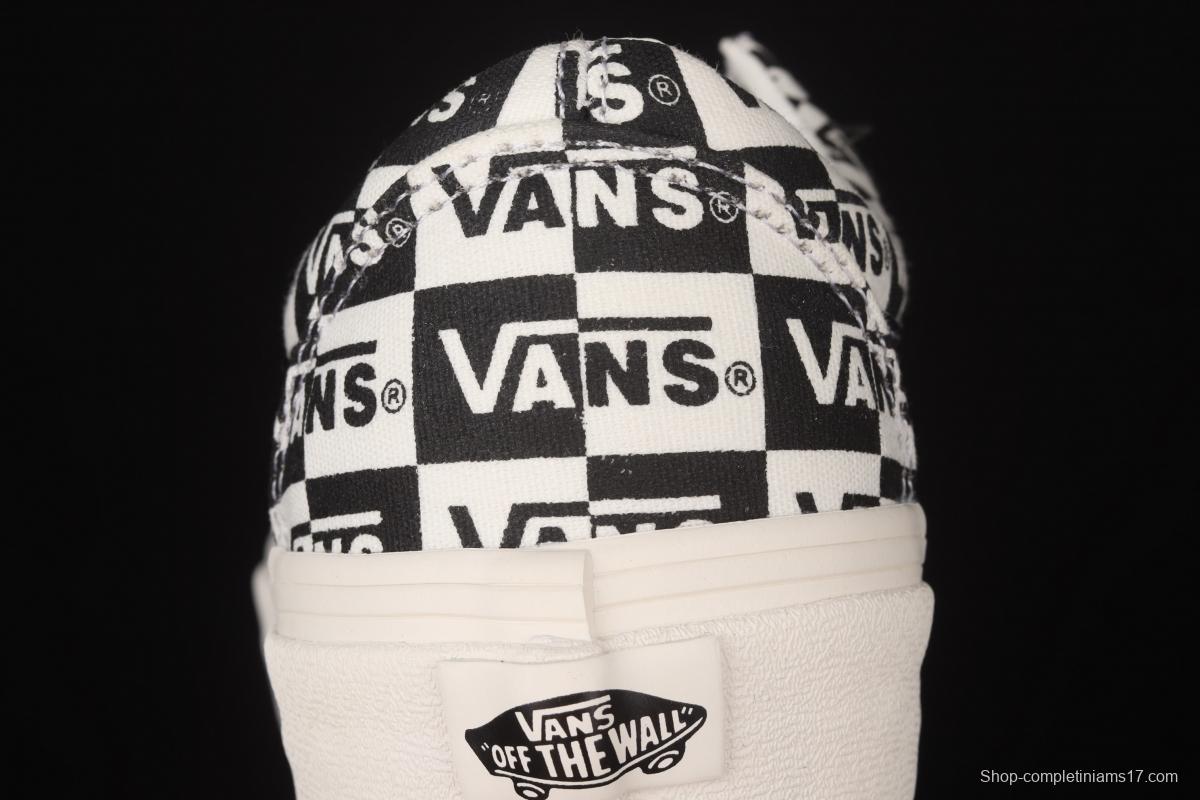 Vans Bold Ni checkerboard black and white printed cashew flower low upper board shoes VN0A3WLP42M