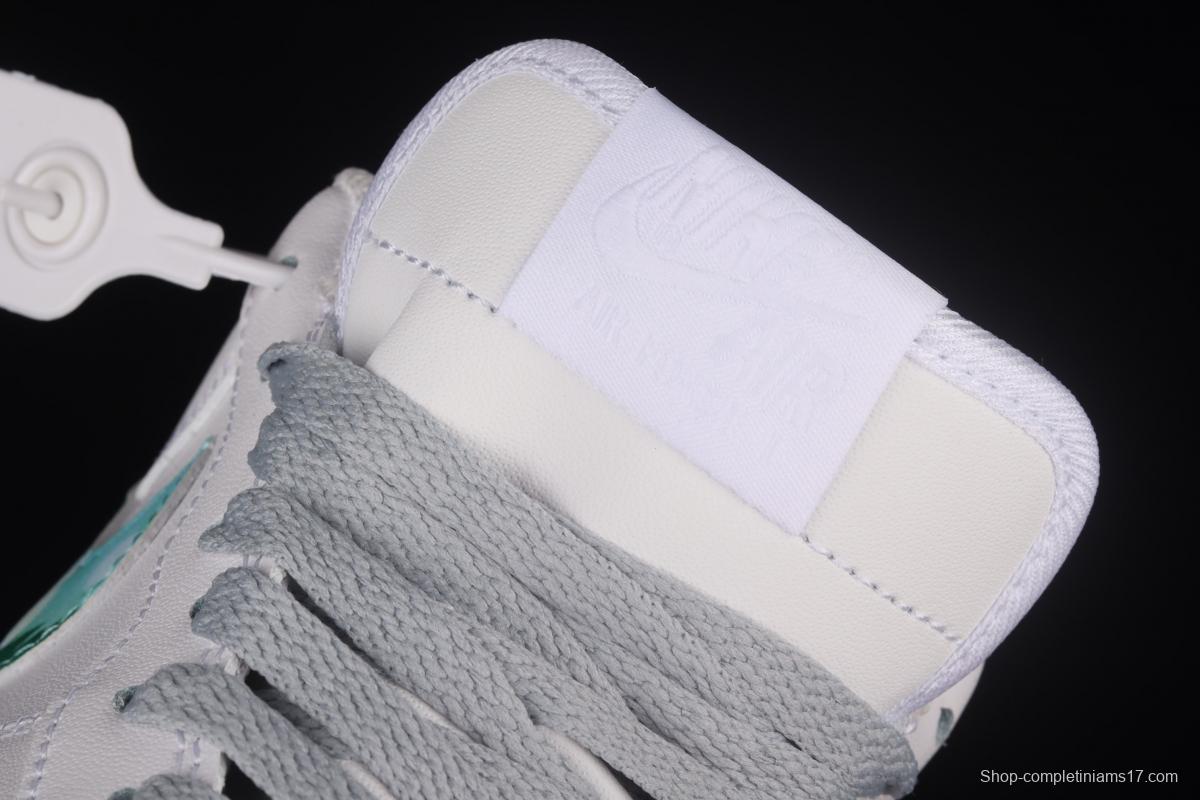 NIKE Air Force 1: 07 Lx graffiti white and green color matching low upper shoes 314192-117