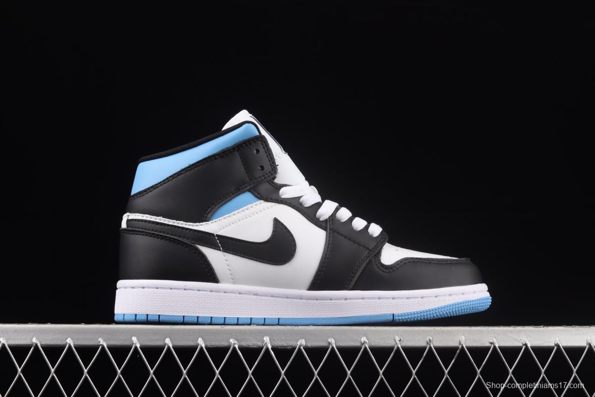Air Jordan 1 Mid SE black, white and blue BQ6472-102