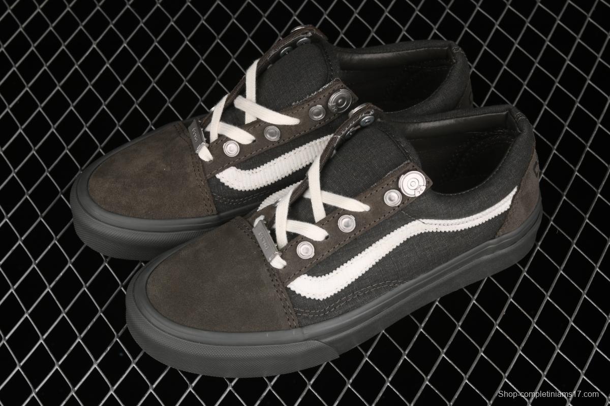 C2H4 x Vans Old Skool RelicStone joint style dark gray low-top casual board shoes VN0A5AO92YD