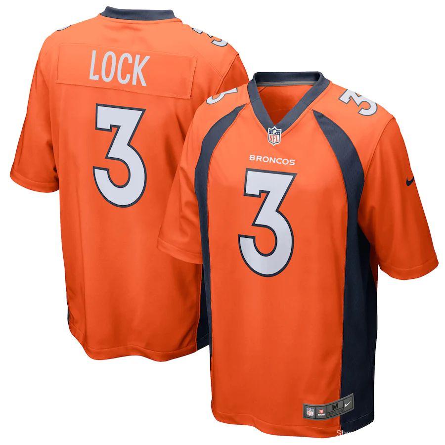 Men's Drew Lock Orange Player Limited Team Jersey