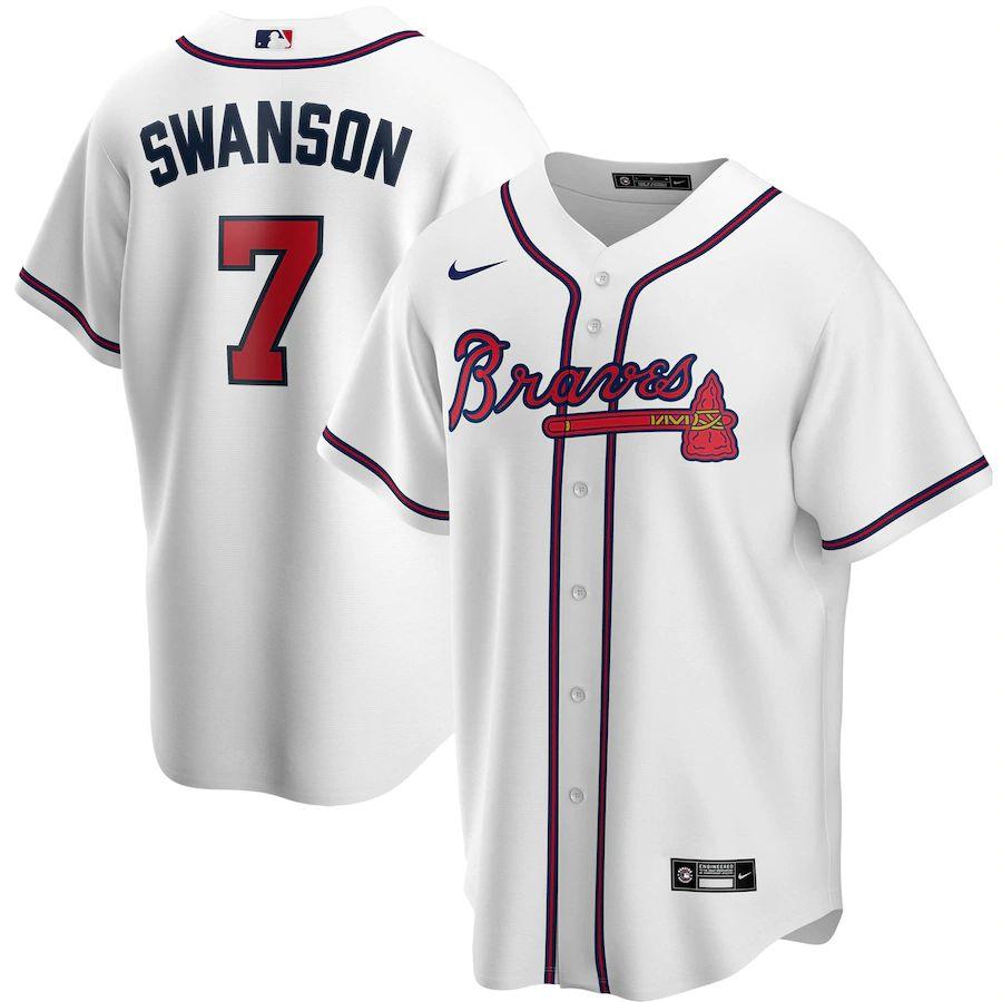 Youth Dansby Swanson White Home 2020 Player Team Jersey