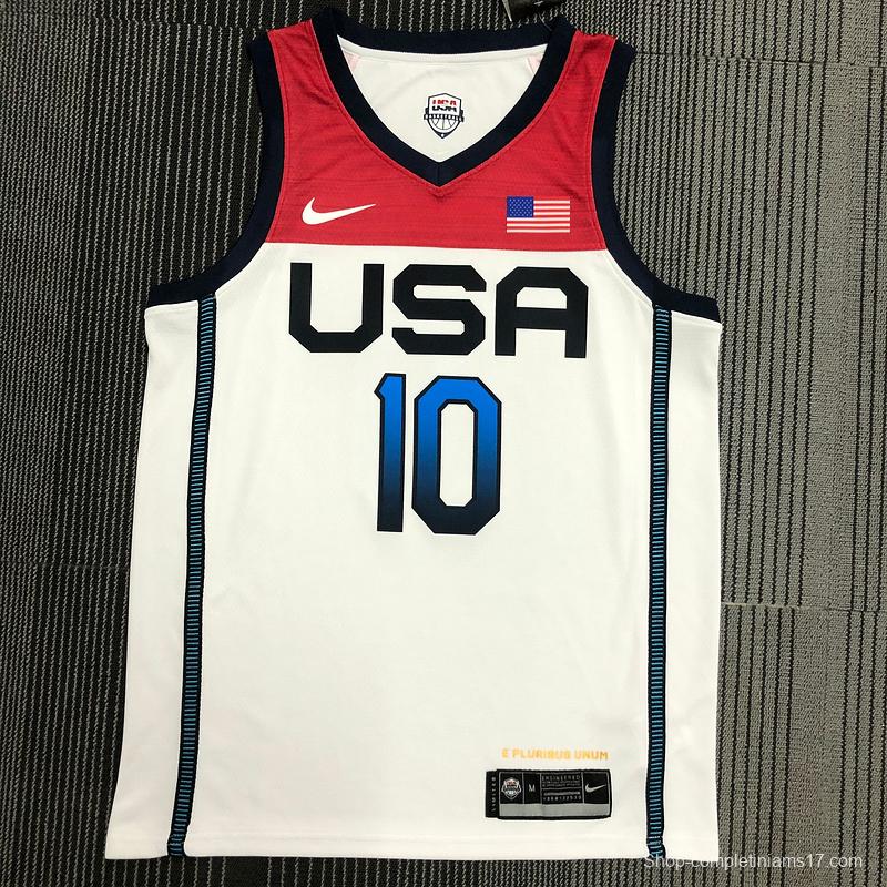 Thai Version Men's Jayson Tatum White USA Basketball Player Jersey