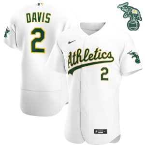 Men's Khris Davis White Home 2020 Authentic Player Team Jersey