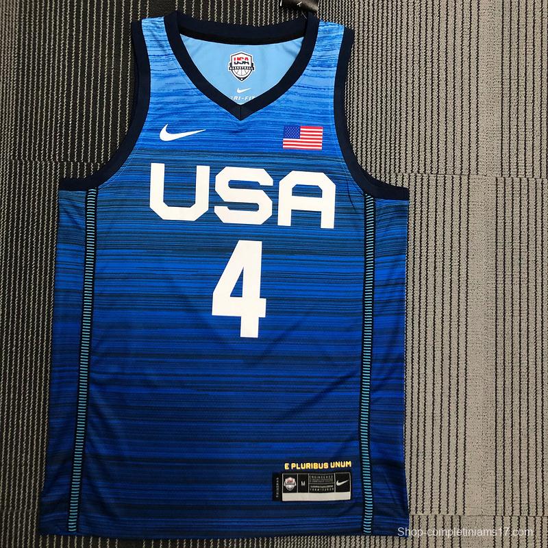 Thai Version Men's Bradley Beal Navy USA Basketball Player Jersey