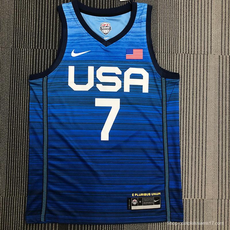 Thai Version Men's Kevin Durant Navy USA Basketball Player Jersey