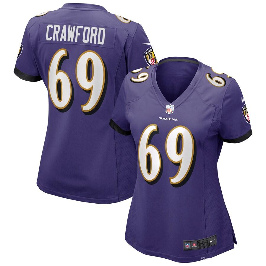 Women's Aaron Crawford Purple Player Limited Team Jersey