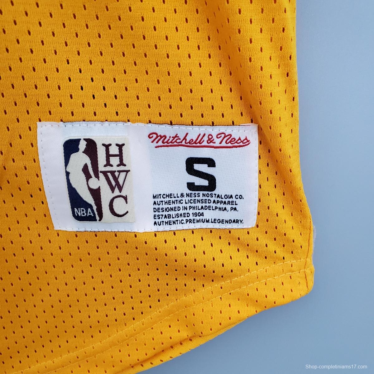 Mitchellness Lakers Yellow No. 34 O'Neial Retro Mesh Short Sleeve