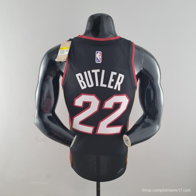 75th Anniversary Miami Heat BUTLER#22 Black NBA Jersey