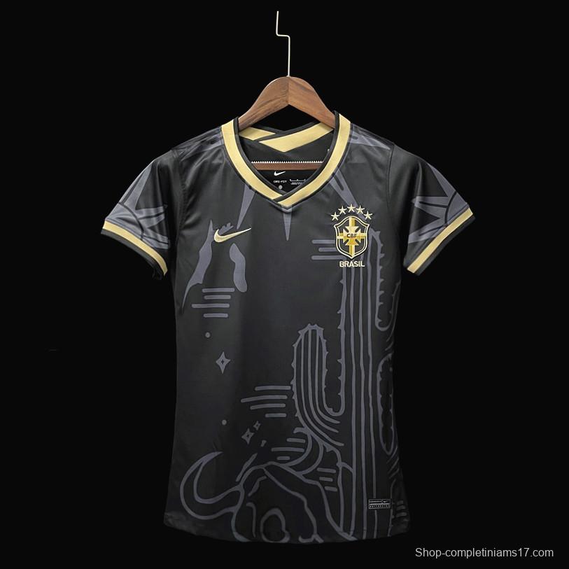 2022 Brazil Away Woman  Soccer Jersey