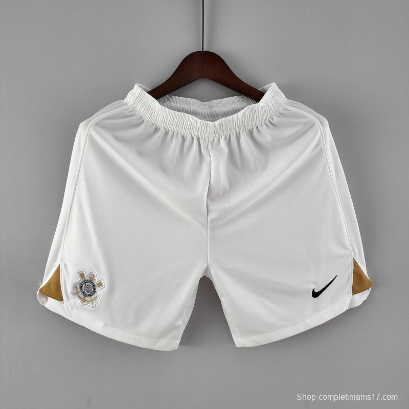 22/23 Corinthians White Soccer Shorts