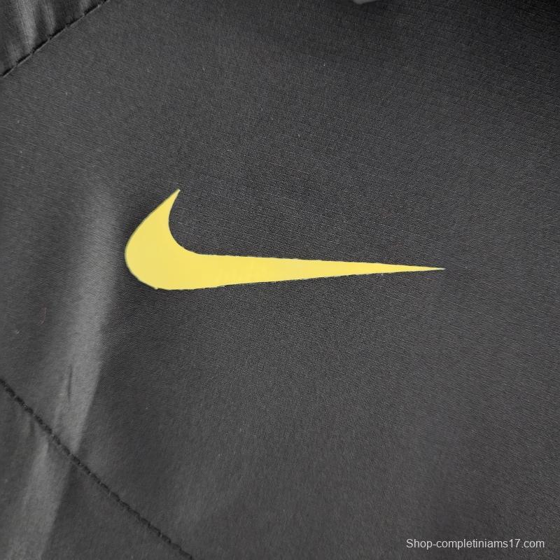 2022 Brazil Black Full Zipper Windbreaker