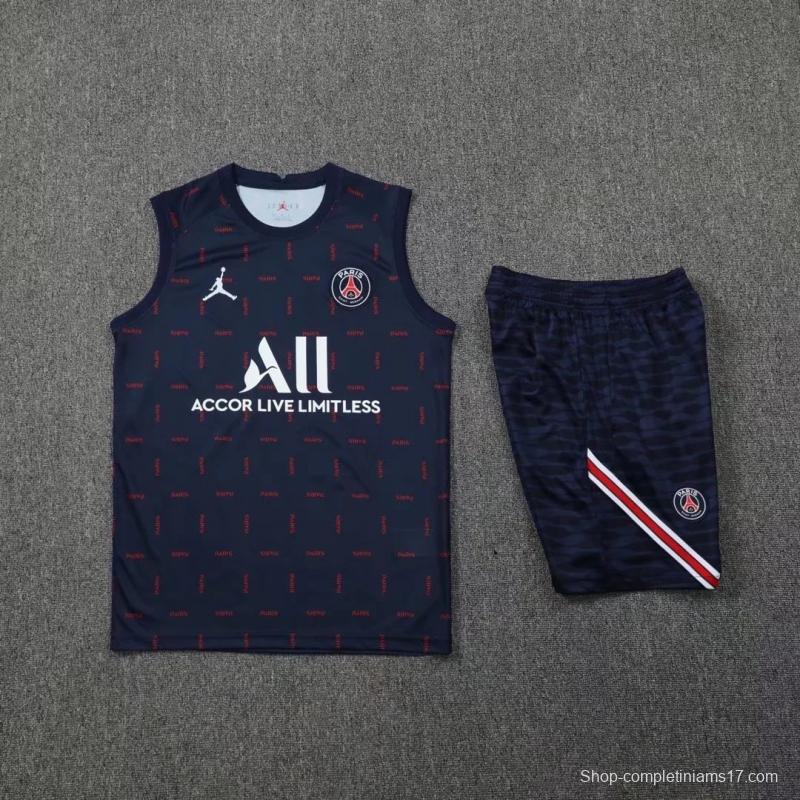 22/23 PSG Pre-match Training Jersey Royal Blue Spotted Vest