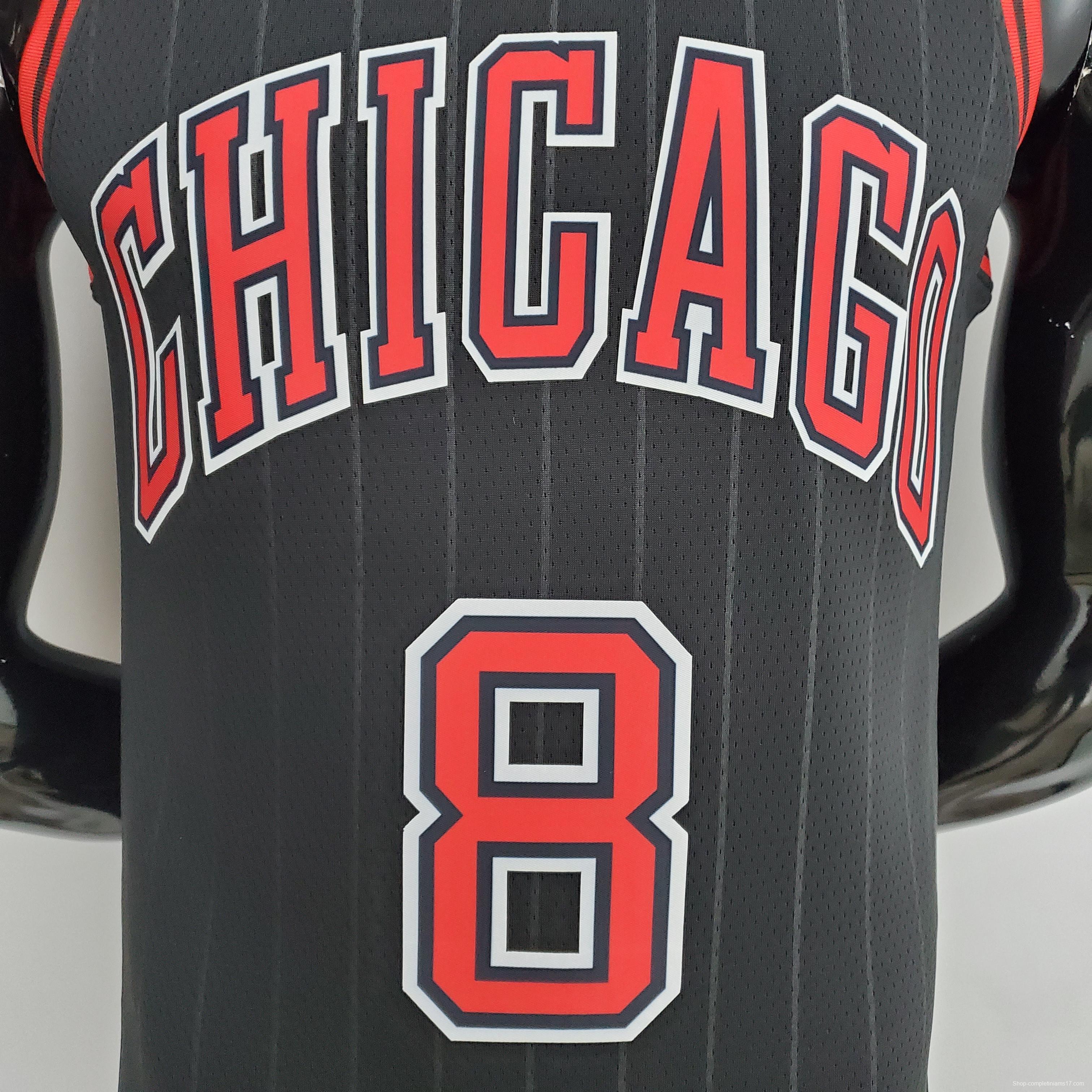 75th Anniversary LaVine#8 Bulls Flyers Black NBA Jersey