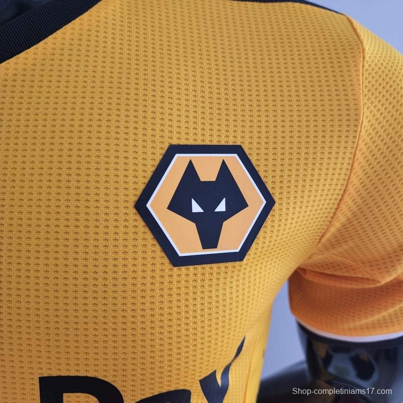 Player Version 22/23 Wolverhampton Wanderers Home Soccer Jersey