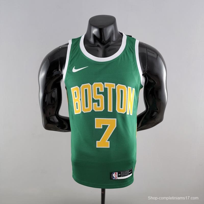 Boston Celtics BROWN#7 Green Gold NBA Jersey