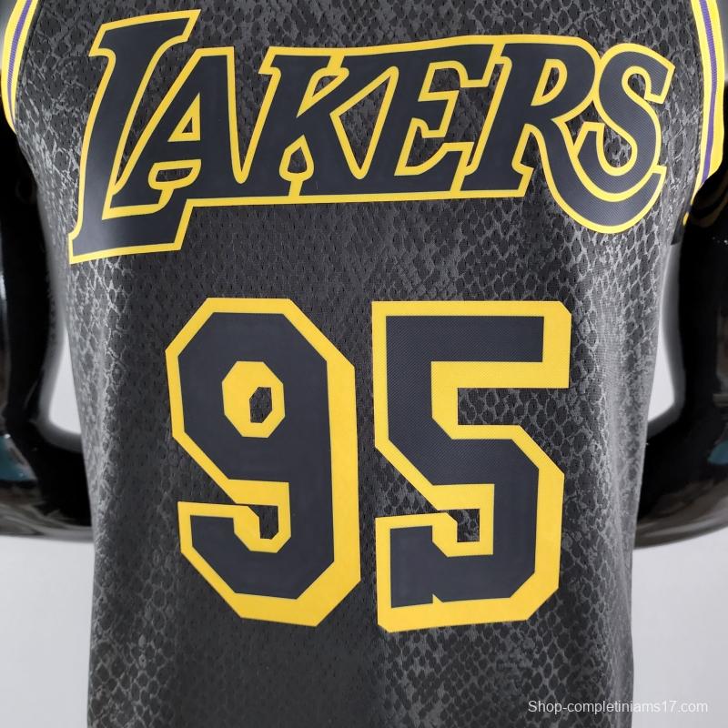 TOSCANO#95 Los Angeles Lakers Black NBA Jersey